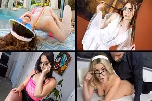 Keira Croft, Blake Blossom, Nala Brooks & Chanel Camryn – Cum and Glasses Compilation