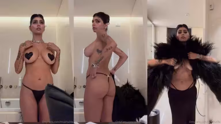 Mia Khalifa Getting Ready For Haloween Party
